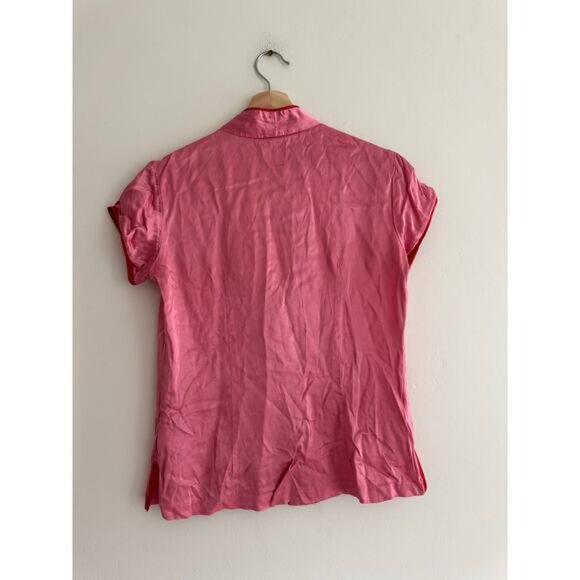 STAUD The Corso Top Pink 100% Silk Size Small - Picture 3 of 5